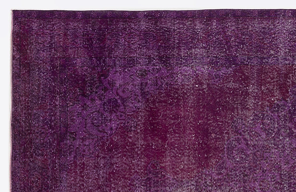 Purple Over Dyed Vintage Rug 6&#39;8&#39;&#39; x 10&#39;5&#39;&#39; ft 203 x 318 cm