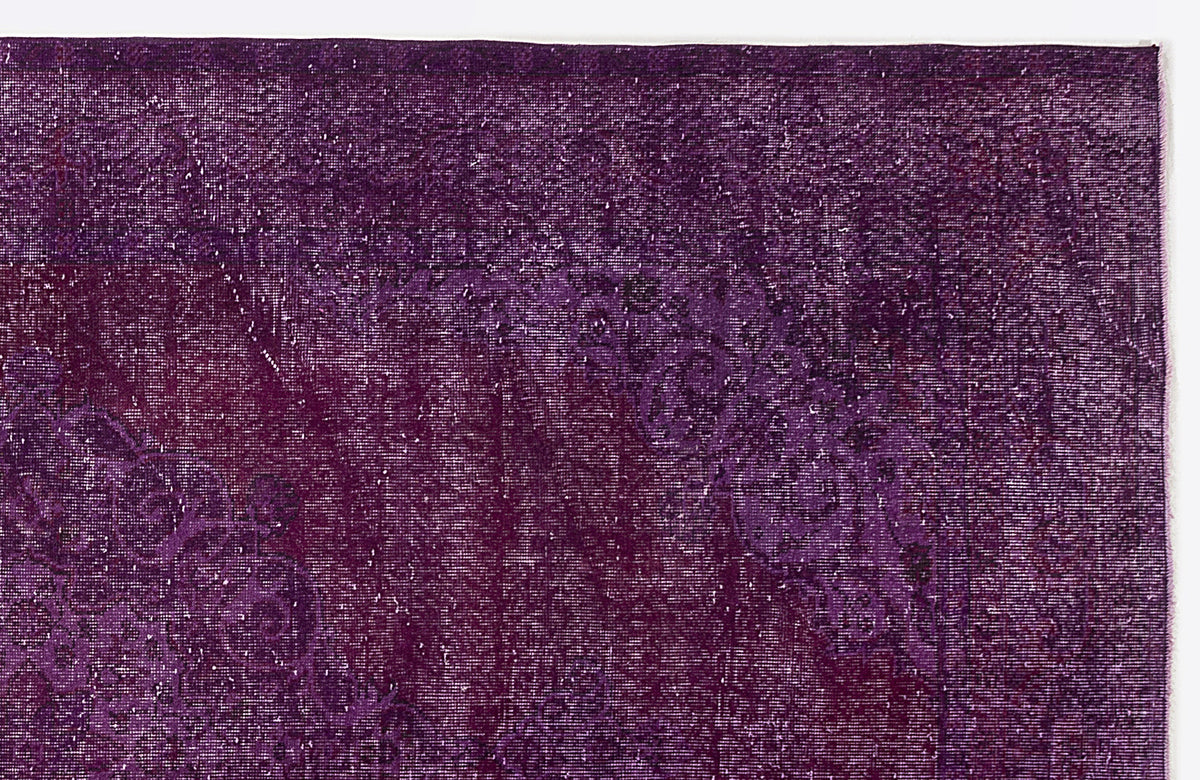 Purple Over Dyed Vintage Rug 6&#39;8&#39;&#39; x 10&#39;5&#39;&#39; ft 203 x 318 cm