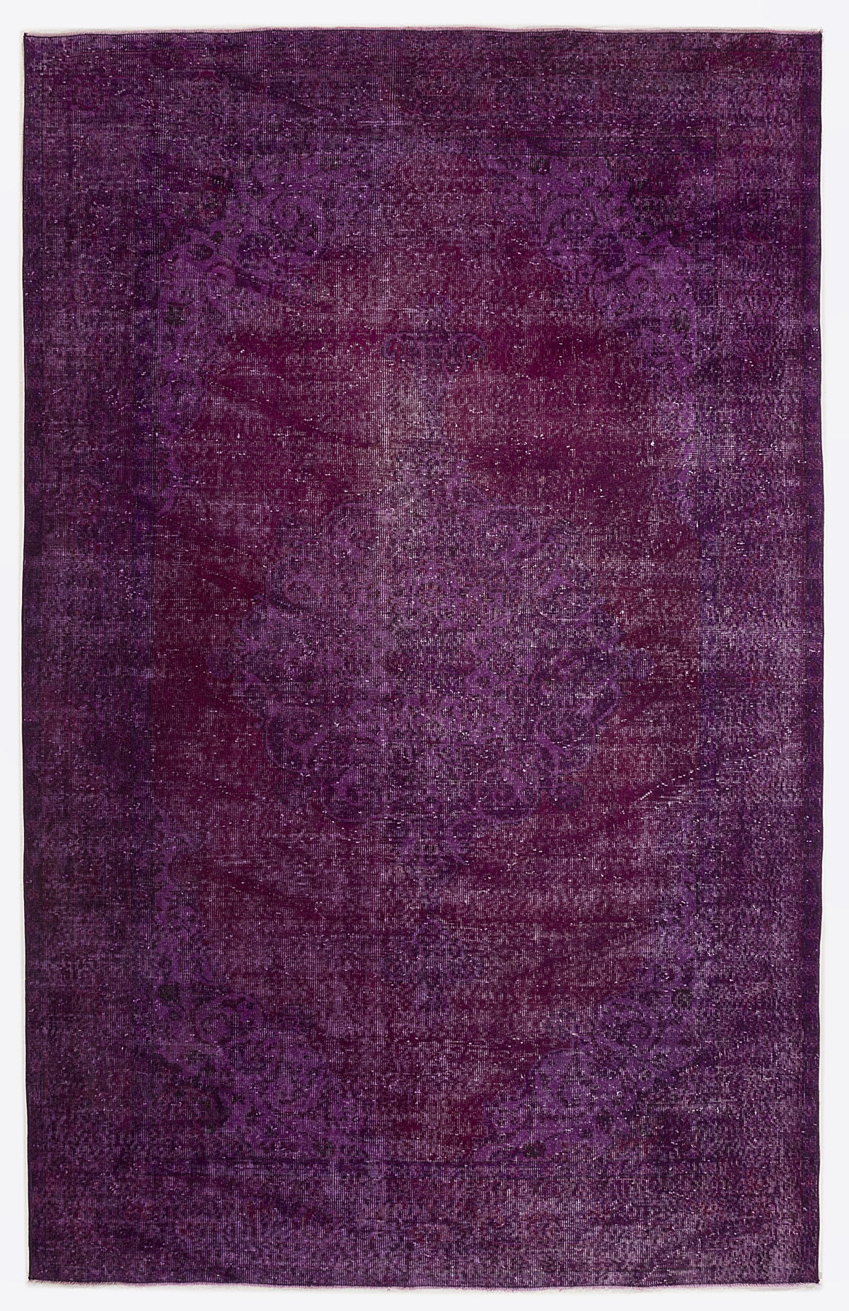 Purple Over Dyed Vintage Rug 6&#39;8&#39;&#39; x 10&#39;5&#39;&#39; ft 203 x 318 cm