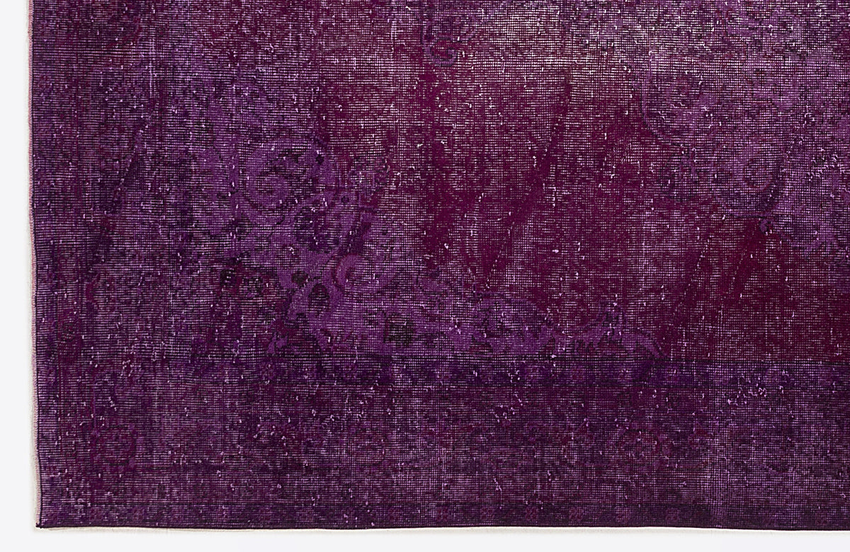 Purple Over Dyed Vintage Rug 6&#39;8&#39;&#39; x 10&#39;5&#39;&#39; ft 203 x 318 cm