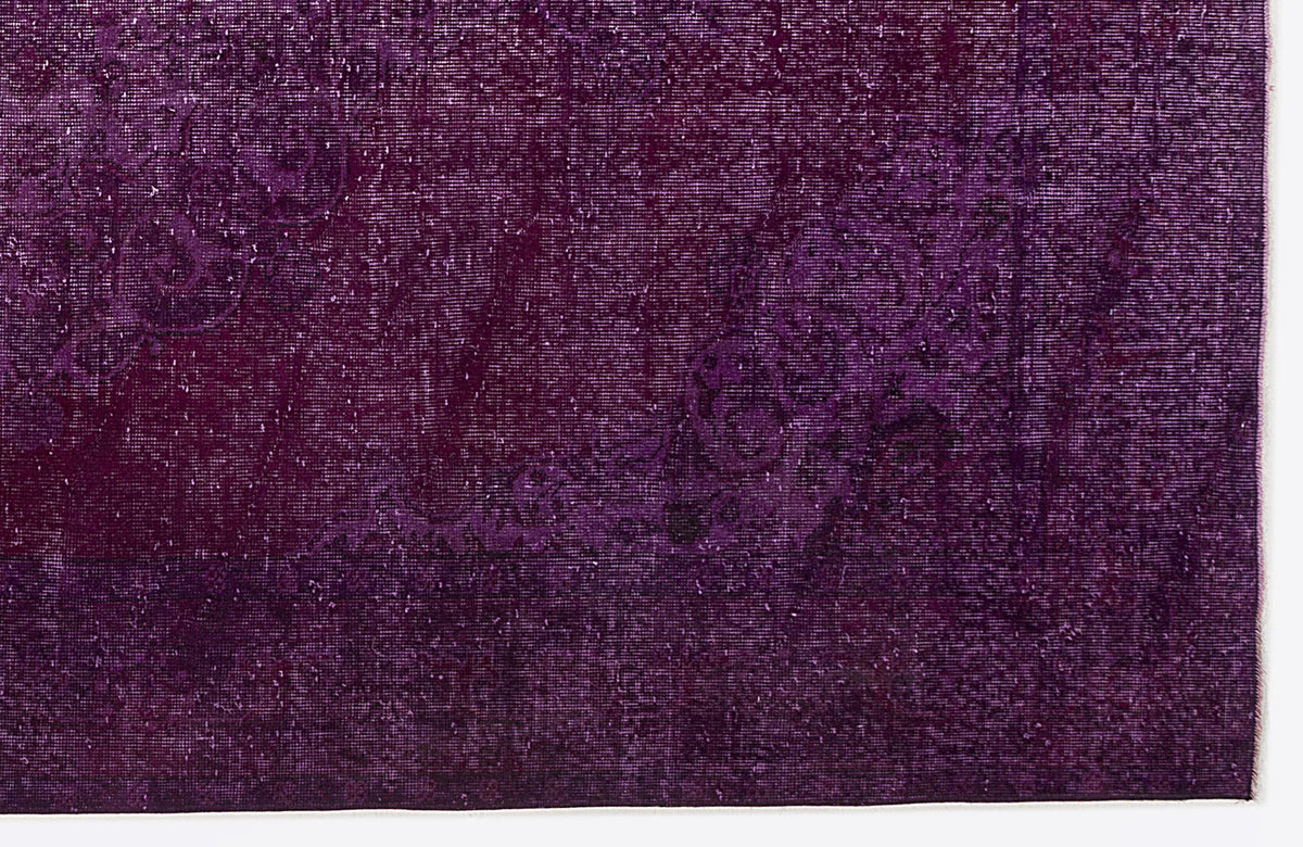 Purple Over Dyed Vintage Rug 6&#39;8&#39;&#39; x 10&#39;5&#39;&#39; ft 203 x 318 cm