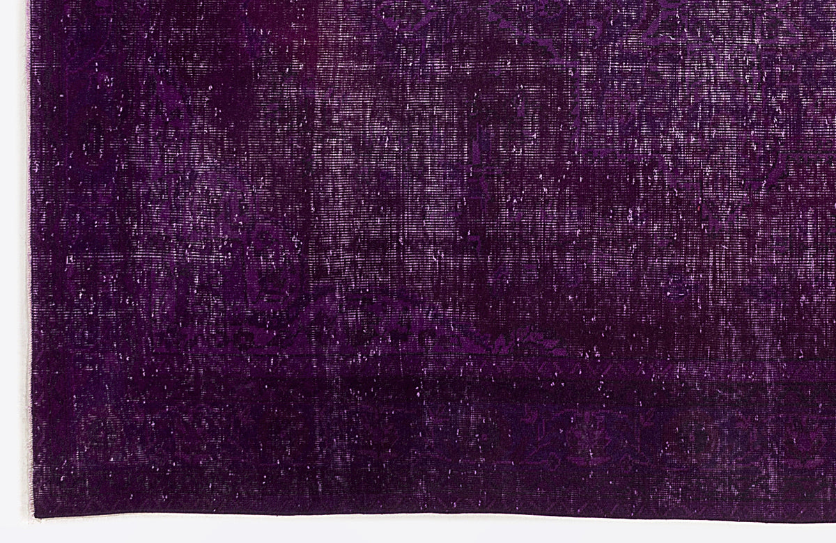 Purple Over Dyed Vintage Rug 6&#39;9&#39;&#39; x 9&#39;9&#39;&#39; ft 207 x 297 cm