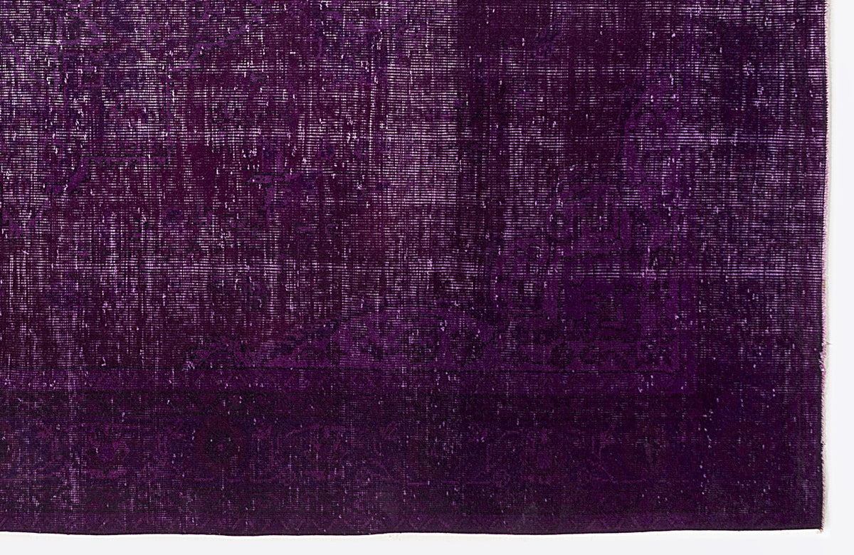 Purple Over Dyed Vintage Rug 6&#39;9&#39;&#39; x 9&#39;9&#39;&#39; ft 207 x 297 cm