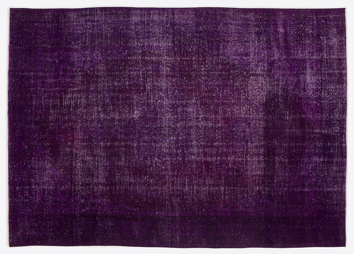 Purple Over Dyed Vintage Rug 6&#39;9&#39;&#39; x 9&#39;9&#39;&#39; ft 207 x 297 cm
