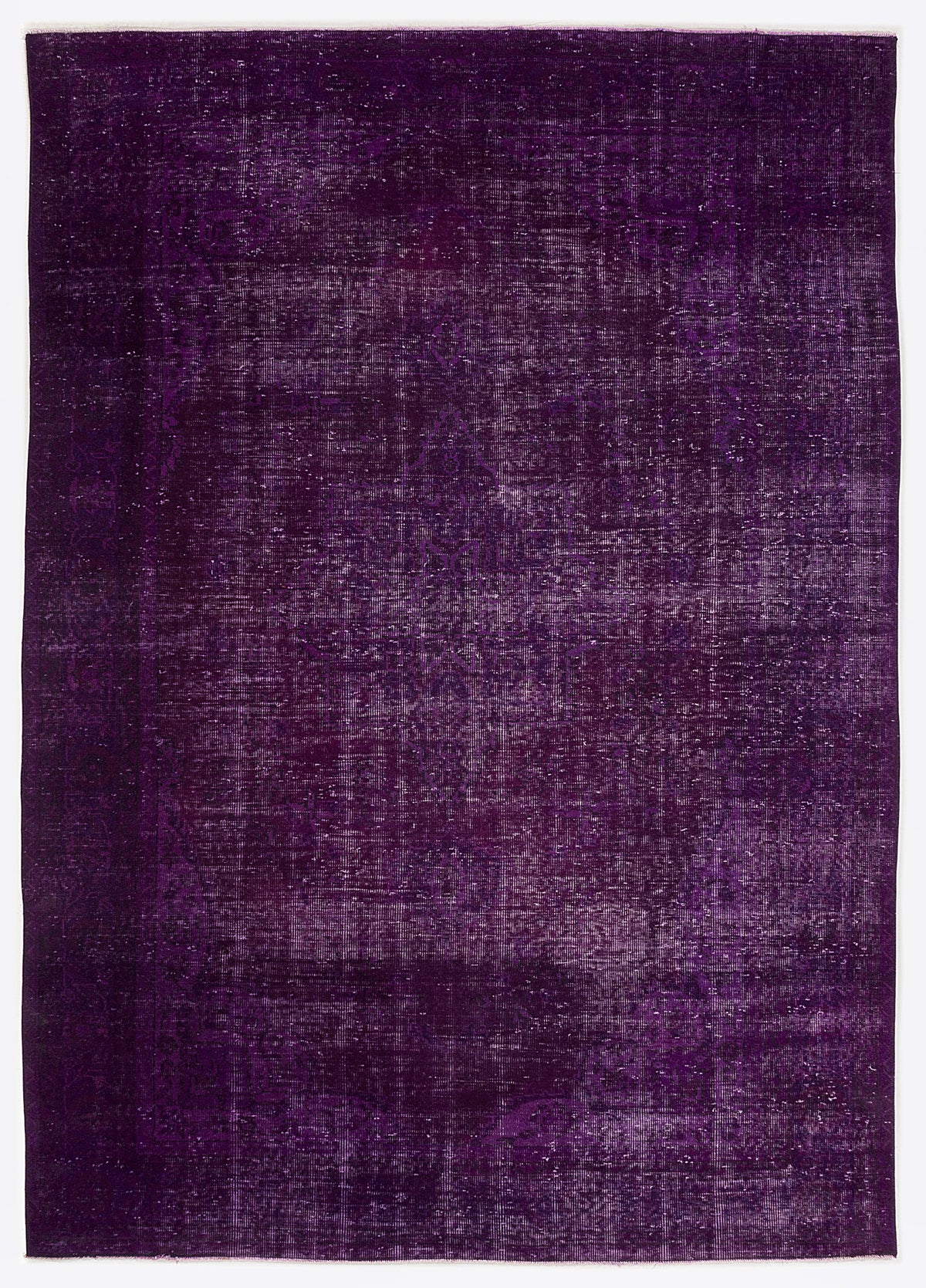 Purple Over Dyed Vintage Rug 6&#39;9&#39;&#39; x 9&#39;9&#39;&#39; ft 207 x 297 cm