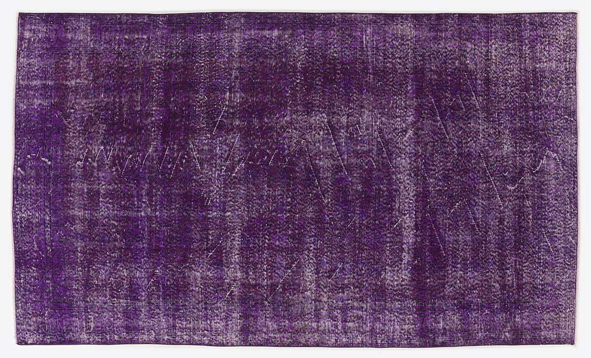 Purple Over Dyed Vintage Rug 5&#39;5&#39;&#39; x 9&#39;0&#39;&#39; ft 164 x 275 cm