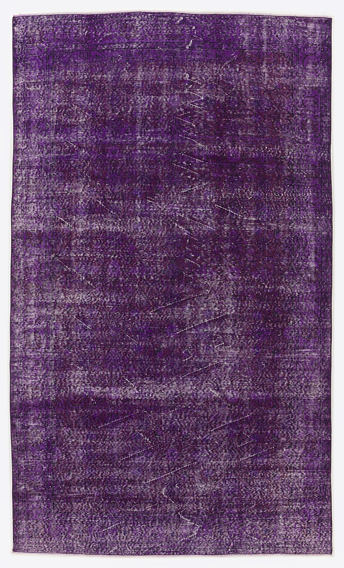 Purple Over Dyed Vintage Rug 5&#39;5&#39;&#39; x 9&#39;0&#39;&#39; ft 164 x 275 cm