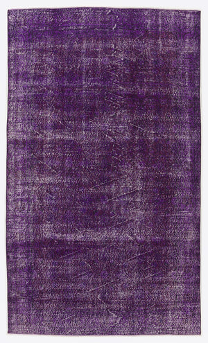 Purple Over Dyed Vintage Rug 5'5'' x 9'0'' ft 164 x 275 cm