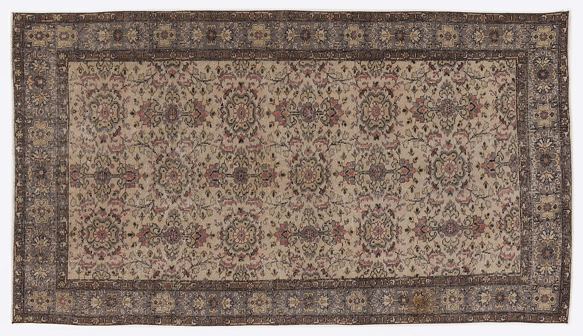 Naturel Over Dyed Vintage Rug 4&#39;12&#39;&#39; x 8&#39;11&#39;&#39; ft 152 x 272 cm