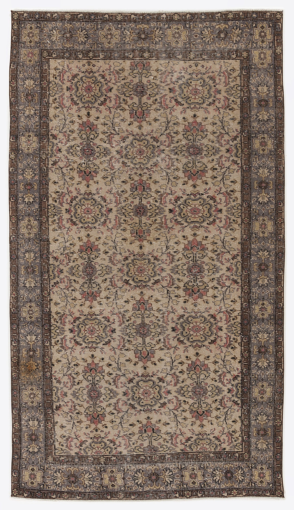 Naturel Over Dyed Vintage Rug 4&#39;12&#39;&#39; x 8&#39;11&#39;&#39; ft 152 x 272 cm