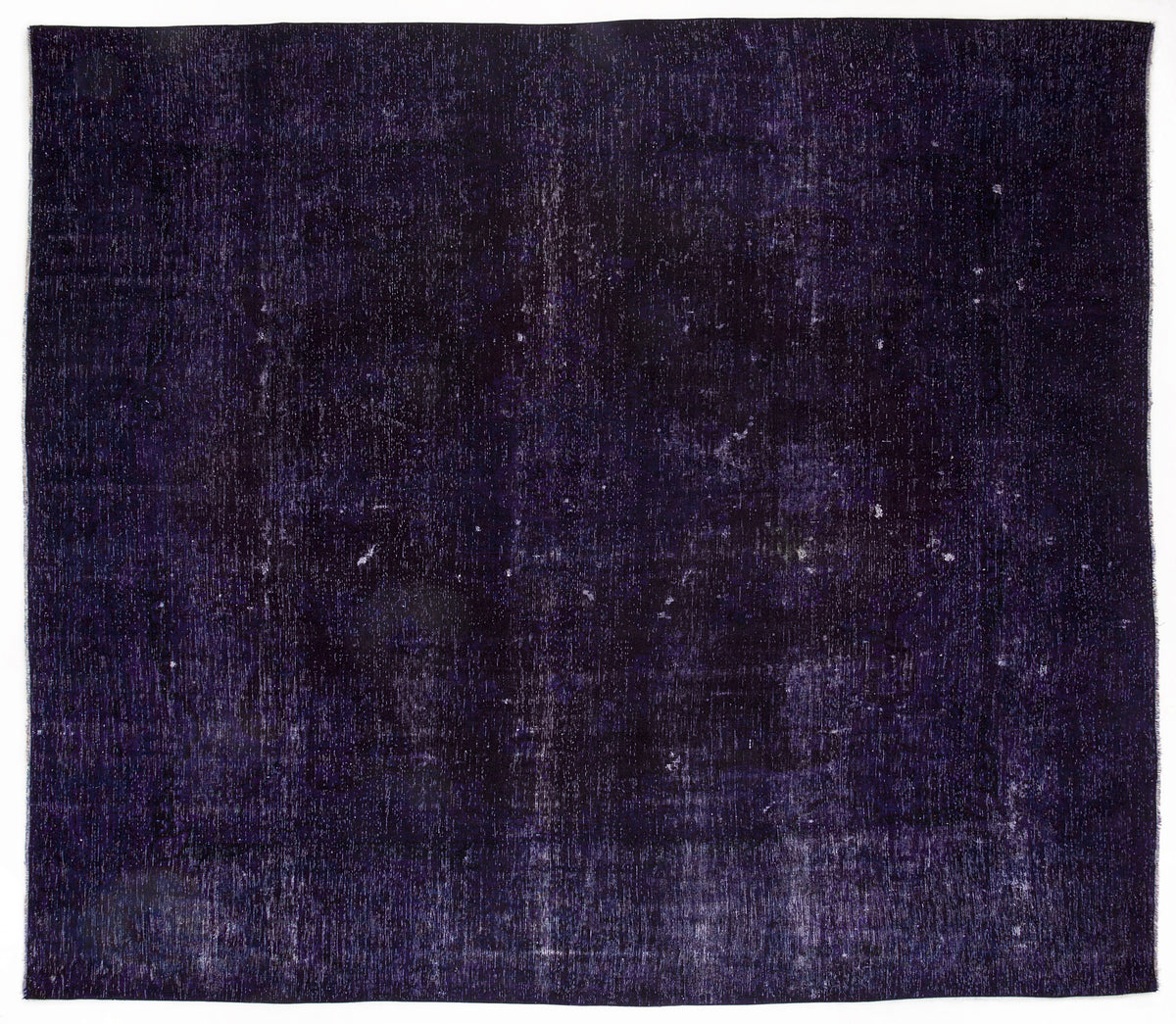 Purple Over Dyed Vintage XLarge Rug 9&#39;6&#39;&#39; x 9&#39;10&#39;&#39; ft 290 x 300 cm