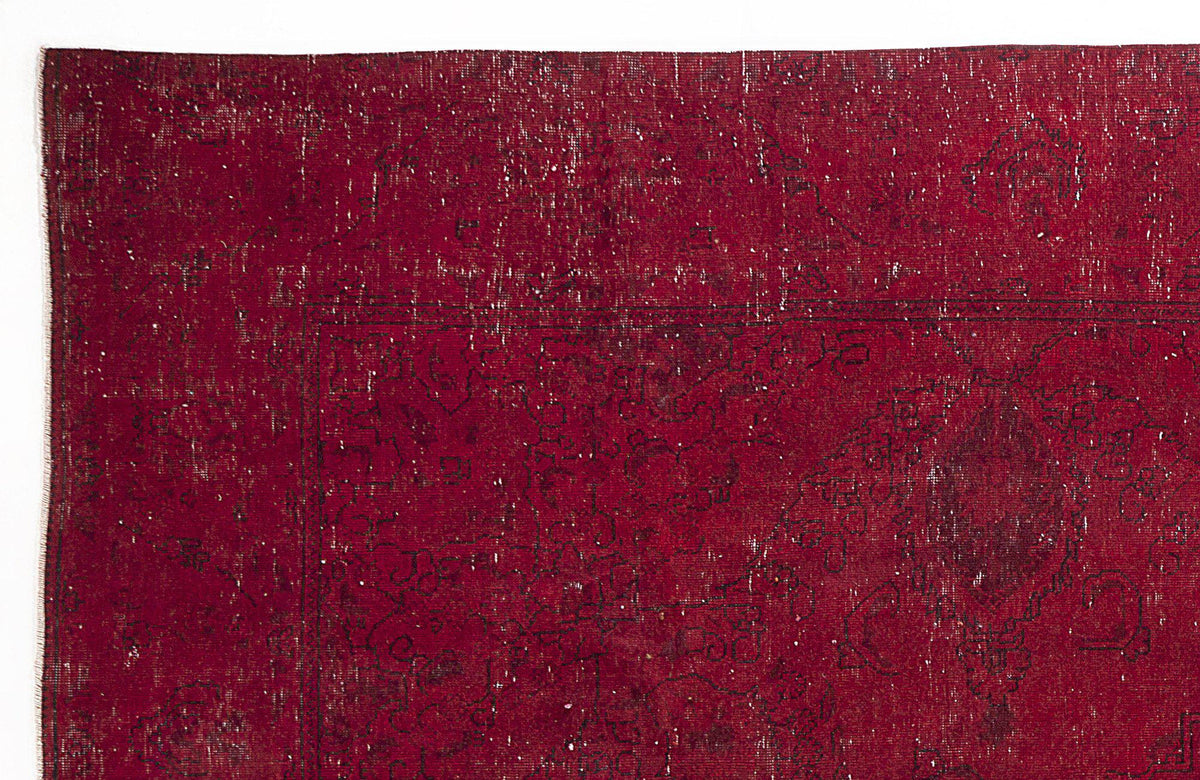 Red Over Dyed Vintage XLarge Rug 9&#39;5&#39;&#39; x 12&#39;8&#39;&#39; ft 286 x 387 cm