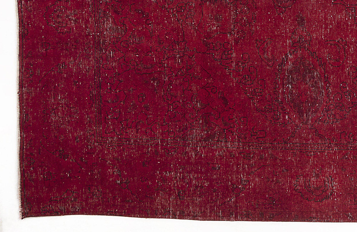 Red Over Dyed Vintage XLarge Rug 9&#39;5&#39;&#39; x 12&#39;8&#39;&#39; ft 286 x 387 cm