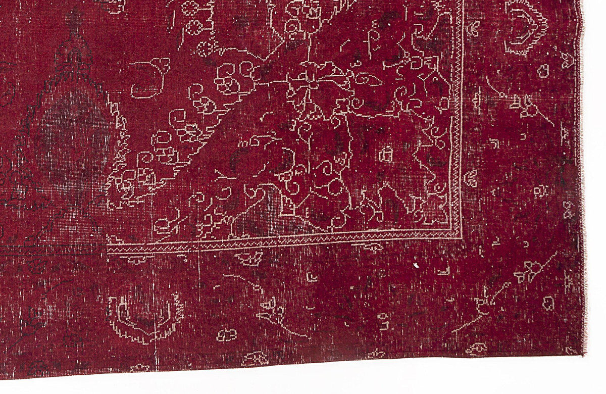 Red Over Dyed Vintage XLarge Rug 9&#39;5&#39;&#39; x 12&#39;8&#39;&#39; ft 286 x 387 cm