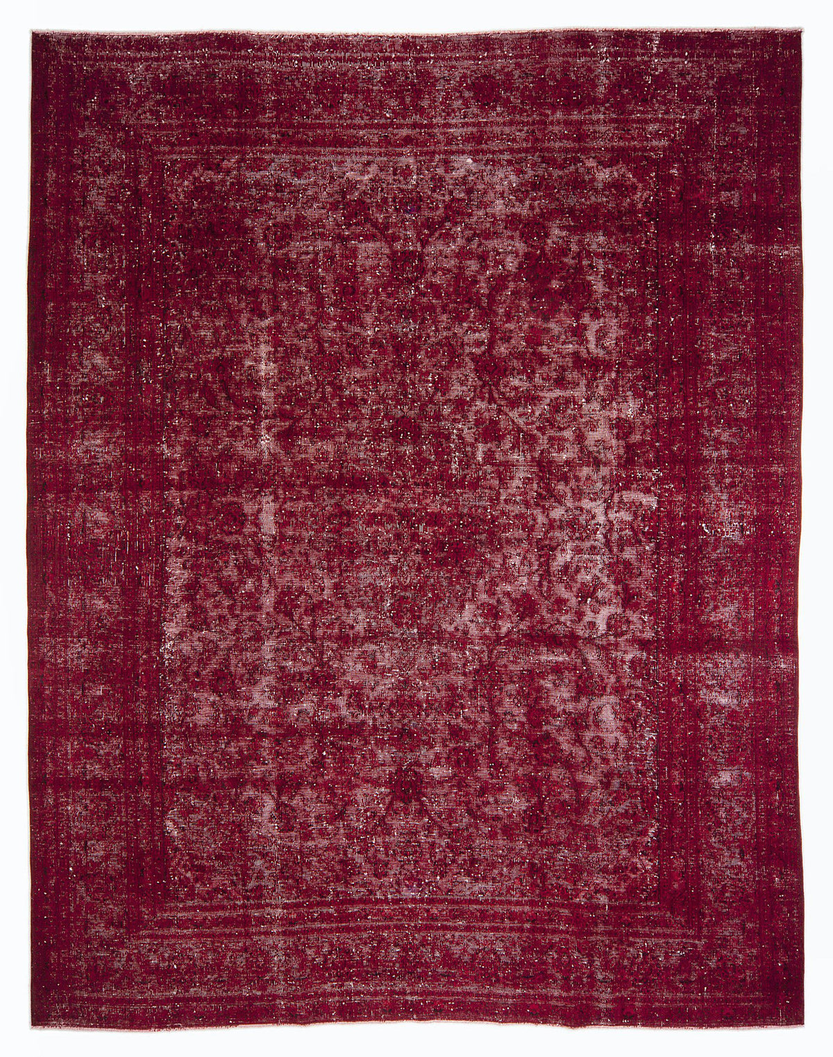 Red Over Dyed Vintage XLarge Rug 9&#39;4&#39;&#39; x 12&#39;4&#39;&#39; ft 285 x 375 cm