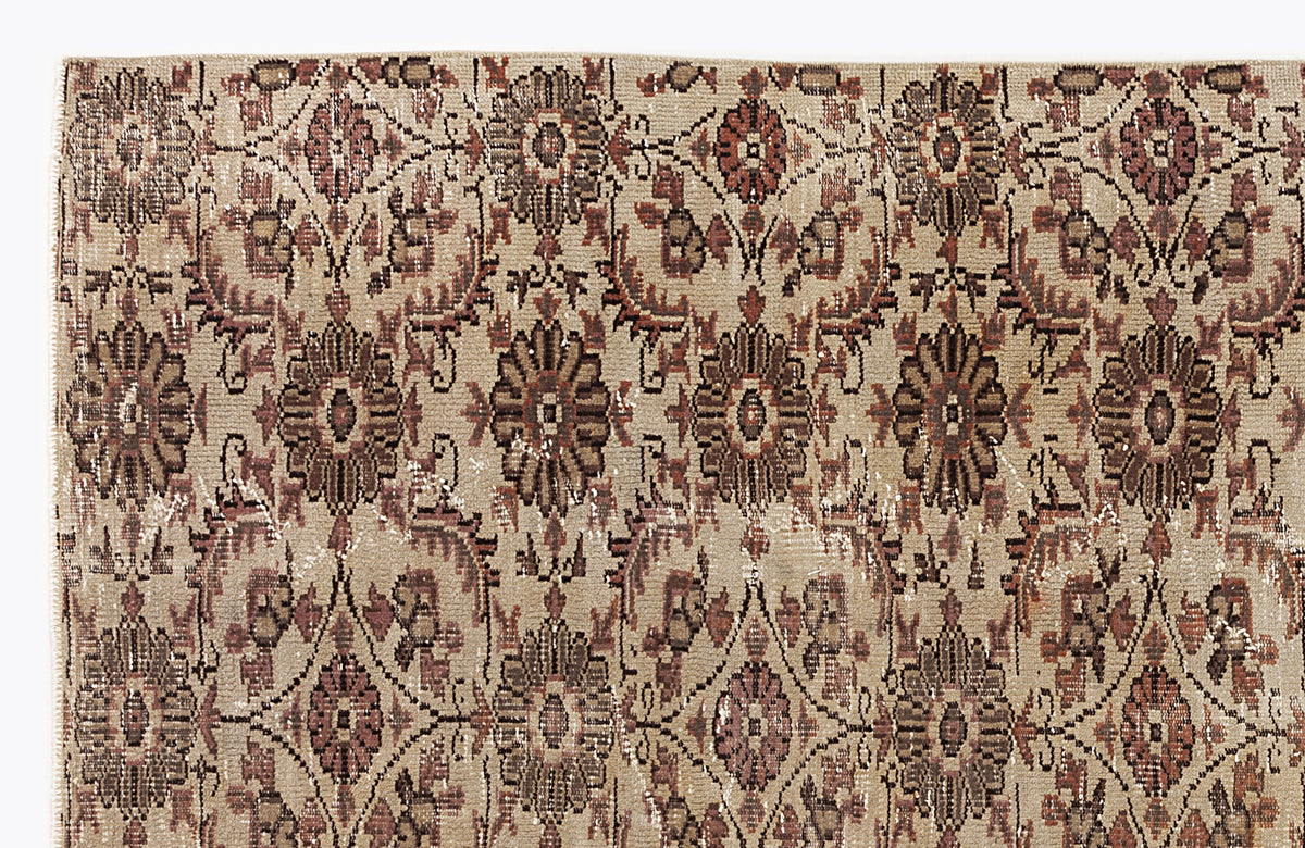 Beige Over Dyed Vintage Rug 4&#39;11&#39;&#39; x 8&#39;1&#39;&#39; ft 151 x 247 cm