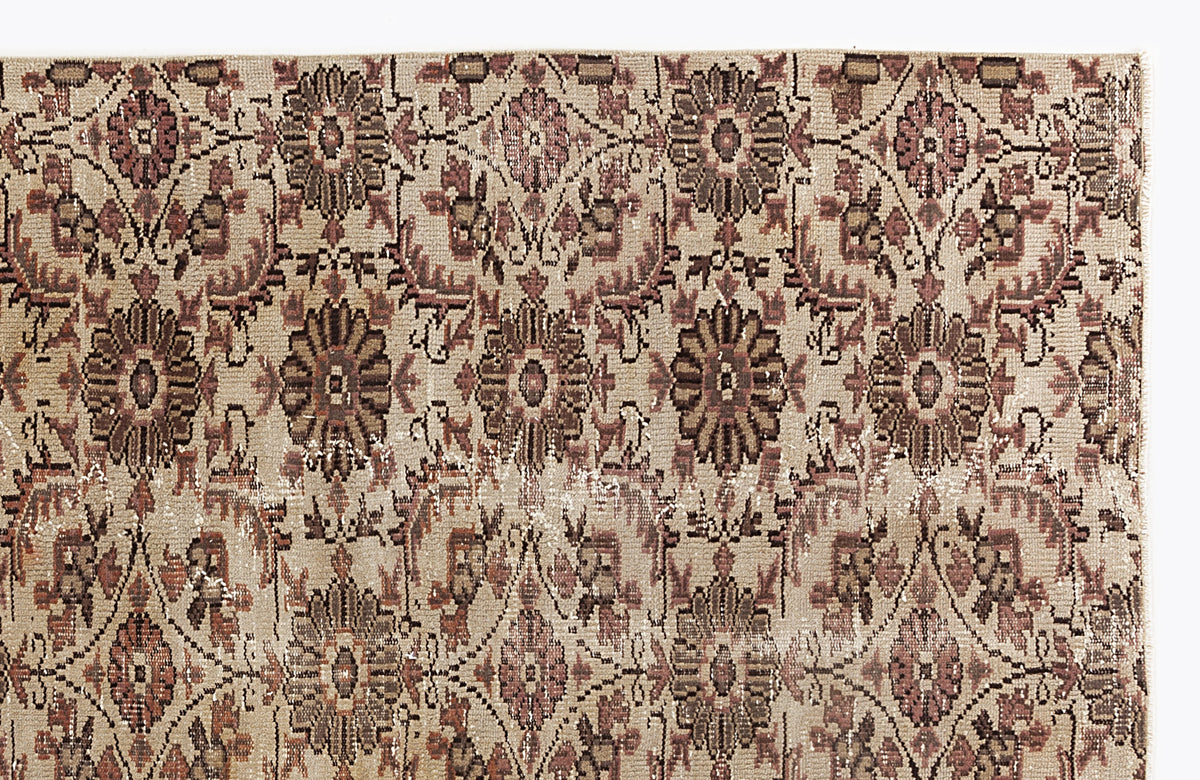 Beige Over Dyed Vintage Rug 4&#39;11&#39;&#39; x 8&#39;1&#39;&#39; ft 151 x 247 cm