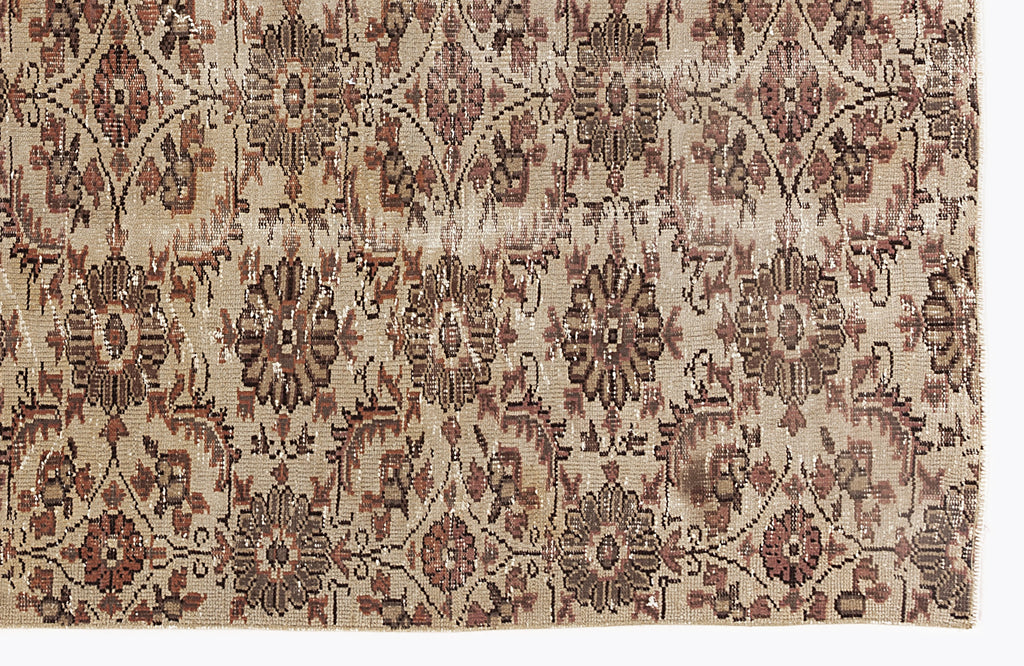 Beige Over Dyed Vintage Rug 4'11'' x 8'1'' ft 151 x 247 cm