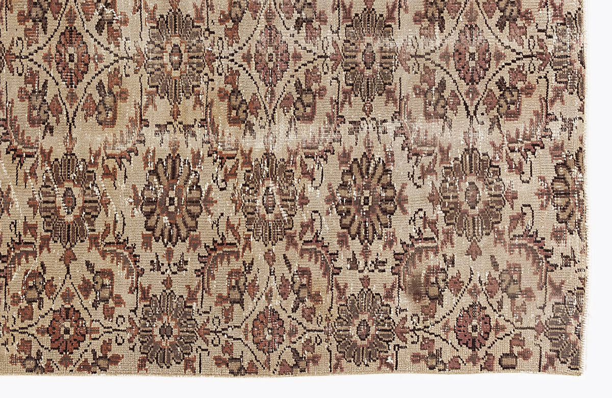 Beige Over Dyed Vintage Rug 4&#39;11&#39;&#39; x 8&#39;1&#39;&#39; ft 151 x 247 cm