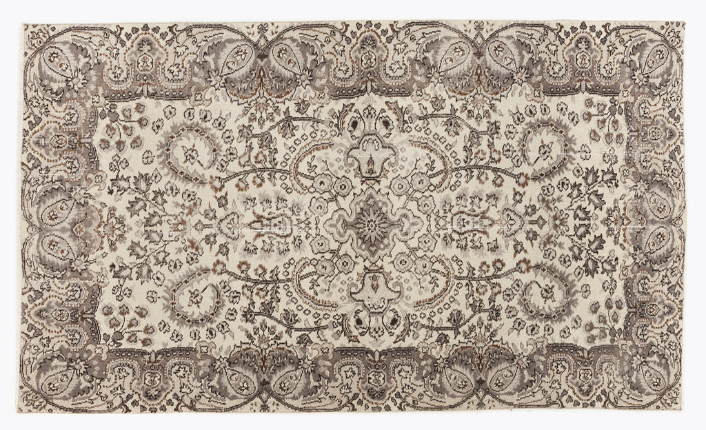 Beige Over Dyed Vintage Rug 5'1'' x 8'8'' ft 154 x 263 cm