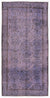 Purple Over Dyed Vintage Rug 3'7'' x 7'5'' ft 108 x 226 cm