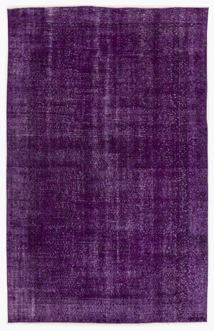 Purple Over Dyed Vintage Rug 5'7'' x 8'10'' ft 170 x 270 cm