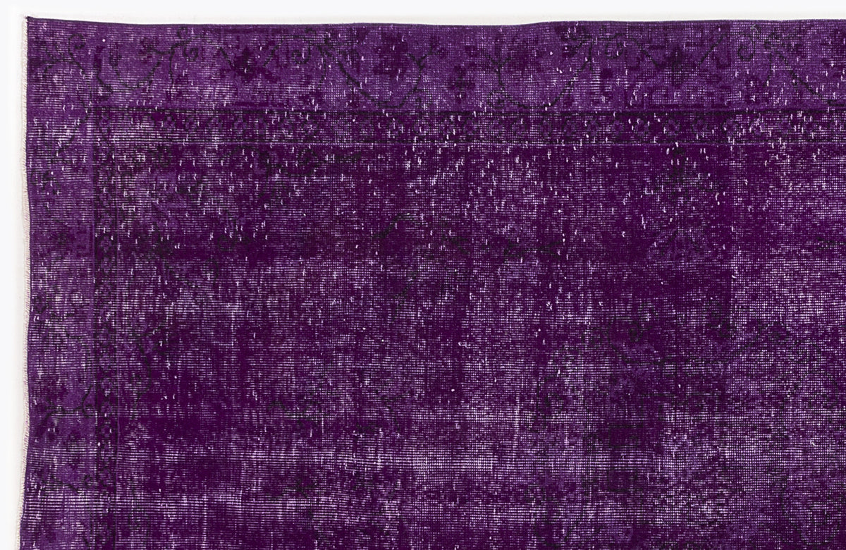 Purple Over Dyed Vintage Rug 5&#39;7&#39;&#39; x 8&#39;10&#39;&#39; ft 170 x 270 cm