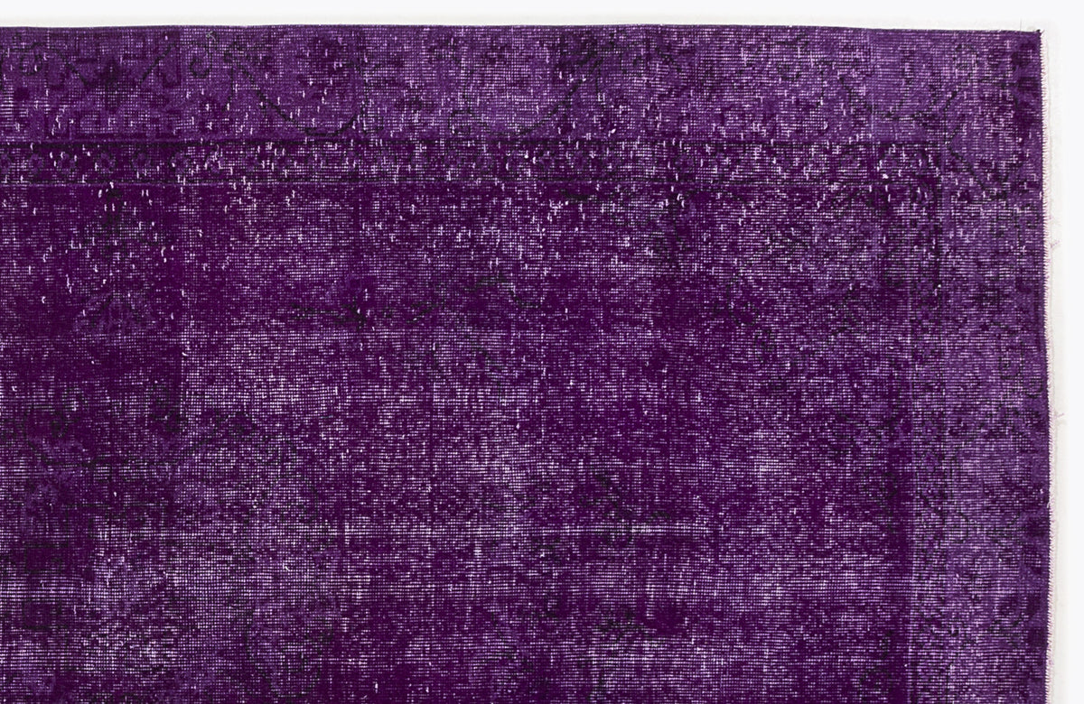 Purple Over Dyed Vintage Rug 5&#39;7&#39;&#39; x 8&#39;10&#39;&#39; ft 170 x 270 cm