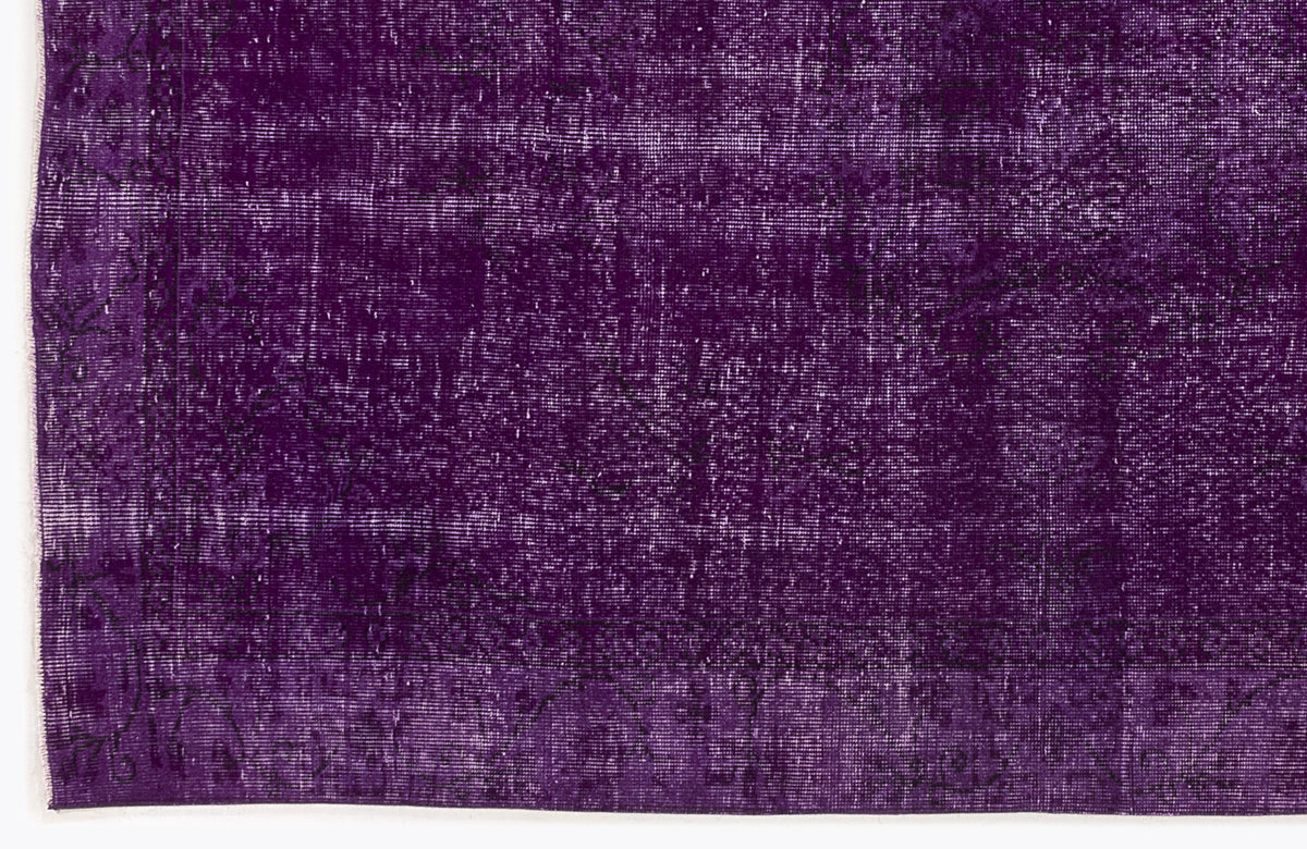 Purple Over Dyed Vintage Rug 5&#39;7&#39;&#39; x 8&#39;10&#39;&#39; ft 170 x 270 cm