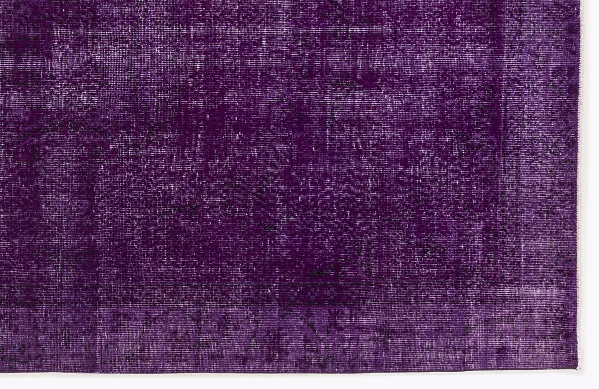 Purple Over Dyed Vintage Rug 5&#39;7&#39;&#39; x 8&#39;10&#39;&#39; ft 170 x 270 cm