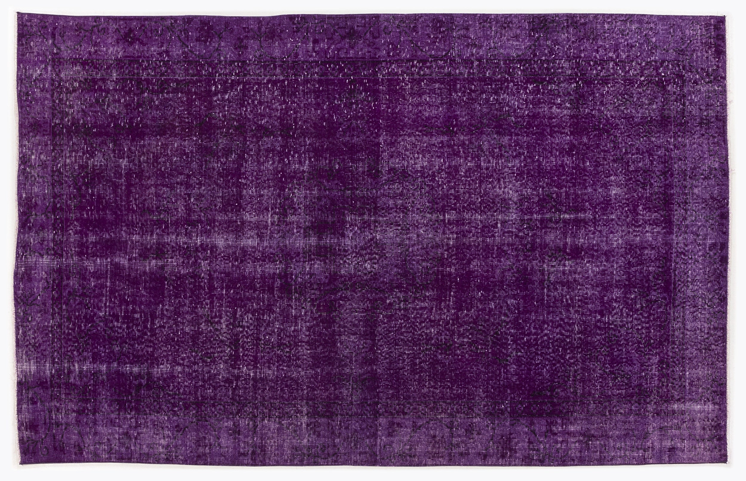Purple Over Dyed Vintage Rug 5'7'' x 8'10'' ft 170 x 270 cm