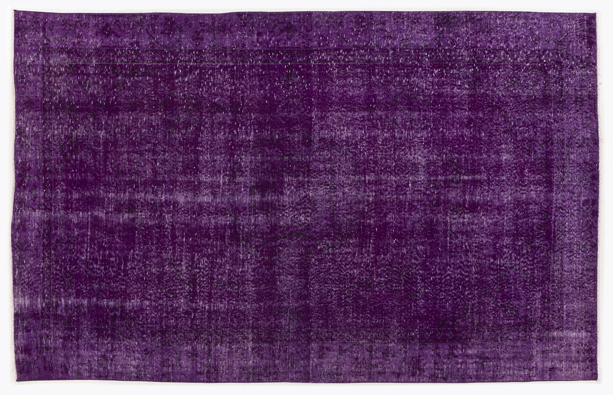 Purple Over Dyed Vintage Rug 5&#39;7&#39;&#39; x 8&#39;10&#39;&#39; ft 170 x 270 cm