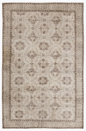 Beige Over Dyed Vintage Rug 6'4'' x 10'0'' ft 193 x 305 cm