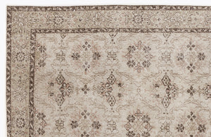 Beige Over Dyed Vintage Rug 6'4'' x 10'0'' ft 193 x 305 cm