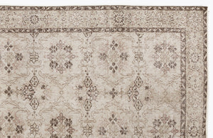 Beige Over Dyed Vintage Rug 6'4'' x 10'0'' ft 193 x 305 cm