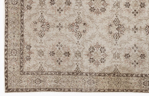 Beige Over Dyed Vintage Rug 6'4'' x 10'0'' ft 193 x 305 cm