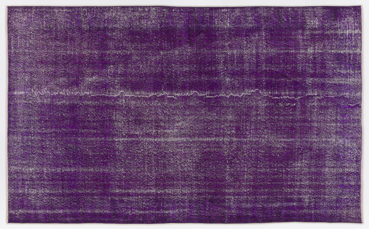 Purple Over Dyed Vintage Rug 5&#39;6&#39;&#39; x 8&#39;10&#39;&#39; ft 167 x 270 cm