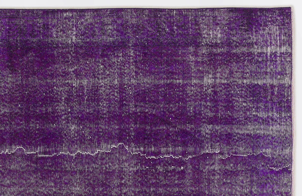 Purple Over Dyed Vintage Rug 5&#39;6&#39;&#39; x 8&#39;10&#39;&#39; ft 167 x 270 cm