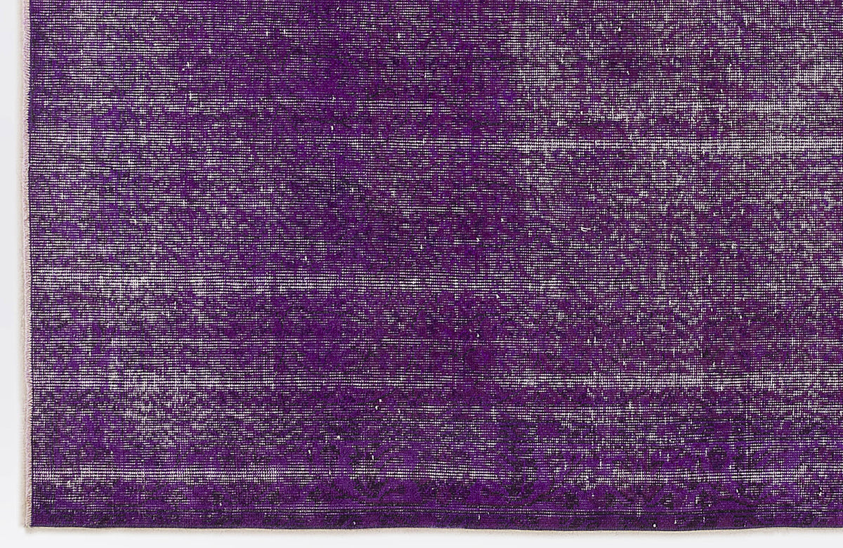 Purple Over Dyed Vintage Rug 5&#39;6&#39;&#39; x 8&#39;10&#39;&#39; ft 167 x 270 cm
