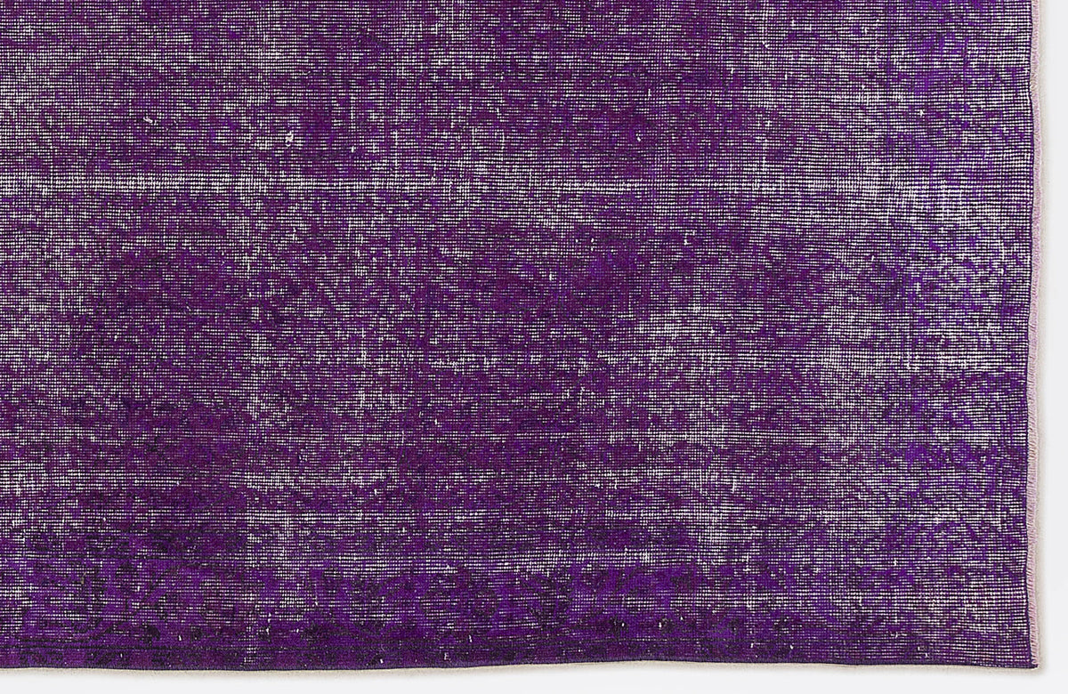 Purple Over Dyed Vintage Rug 5&#39;6&#39;&#39; x 8&#39;10&#39;&#39; ft 167 x 270 cm
