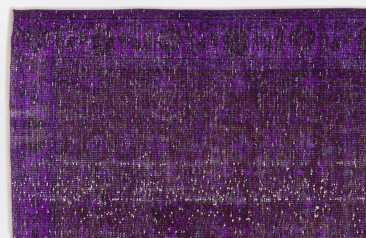 Purple Over Dyed Vintage Rug 4&#39;11&#39;&#39; x 9&#39;2&#39;&#39; ft 150 x 280 cm