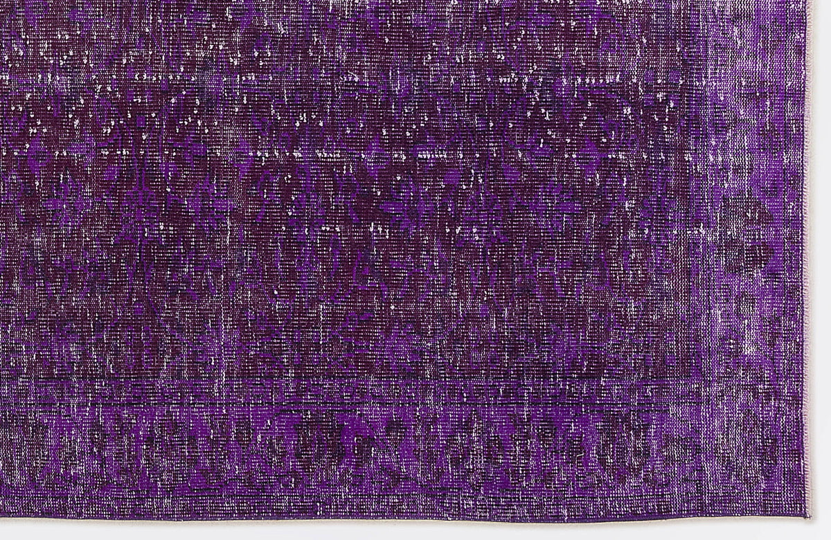 Purple Over Dyed Vintage Rug 4&#39;11&#39;&#39; x 9&#39;2&#39;&#39; ft 150 x 280 cm