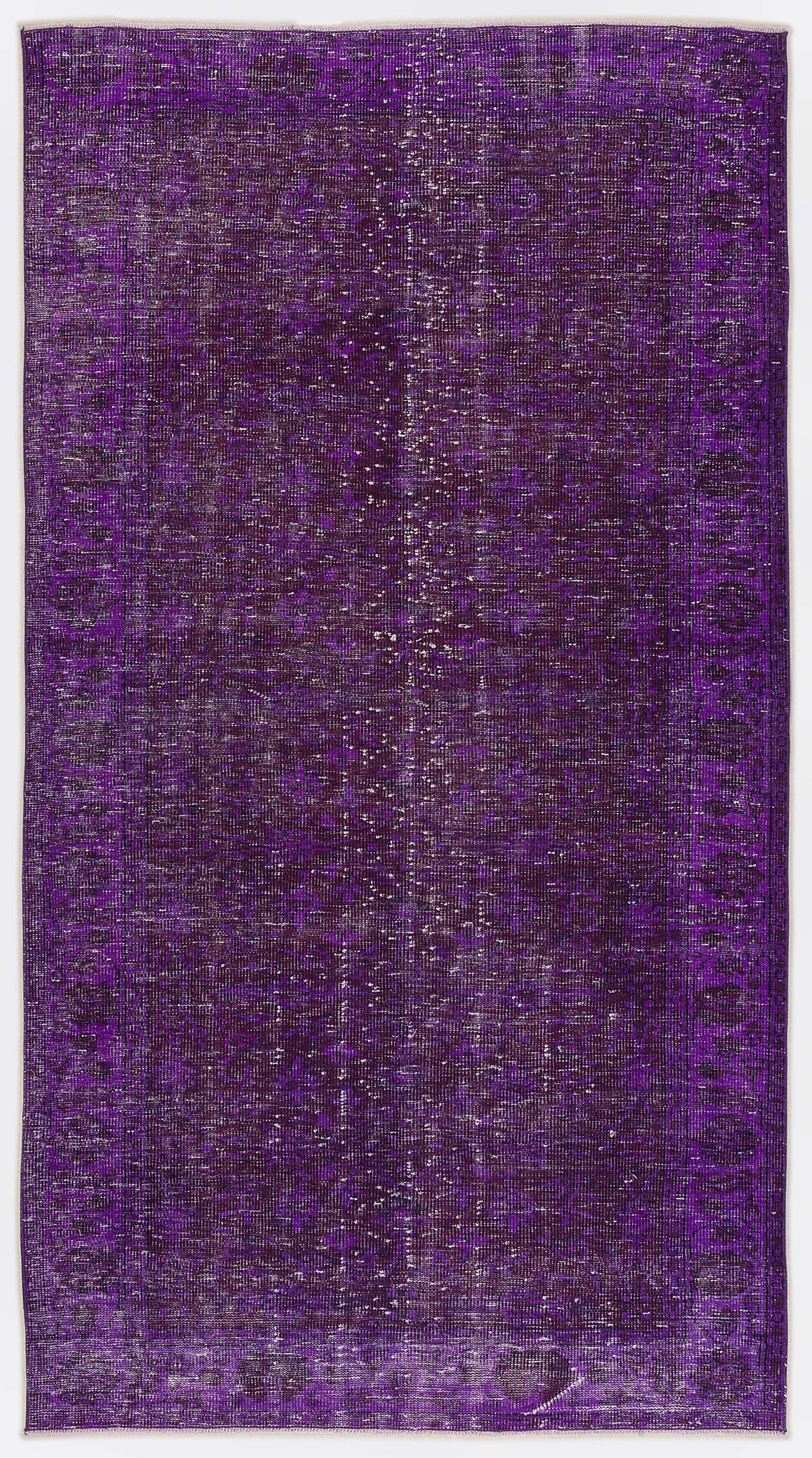 Purple Over Dyed Vintage Rug 4&#39;11&#39;&#39; x 9&#39;2&#39;&#39; ft 150 x 280 cm