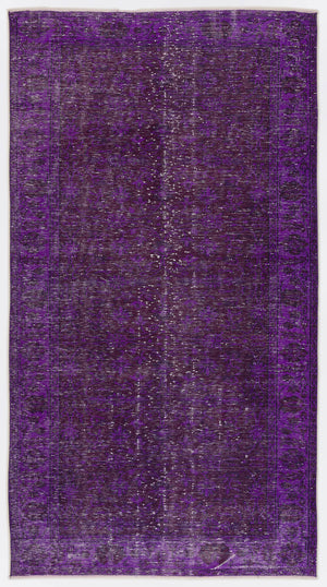 Purple Over Dyed Vintage Rug 4'11'' x 9'2'' ft 150 x 280 cm