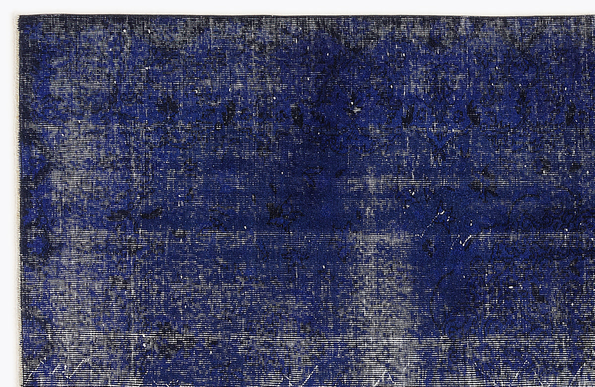Blue Over Dyed Vintage Rug 5&#39;1&#39;&#39; x 8&#39;6&#39;&#39; ft 154 x 260 cm