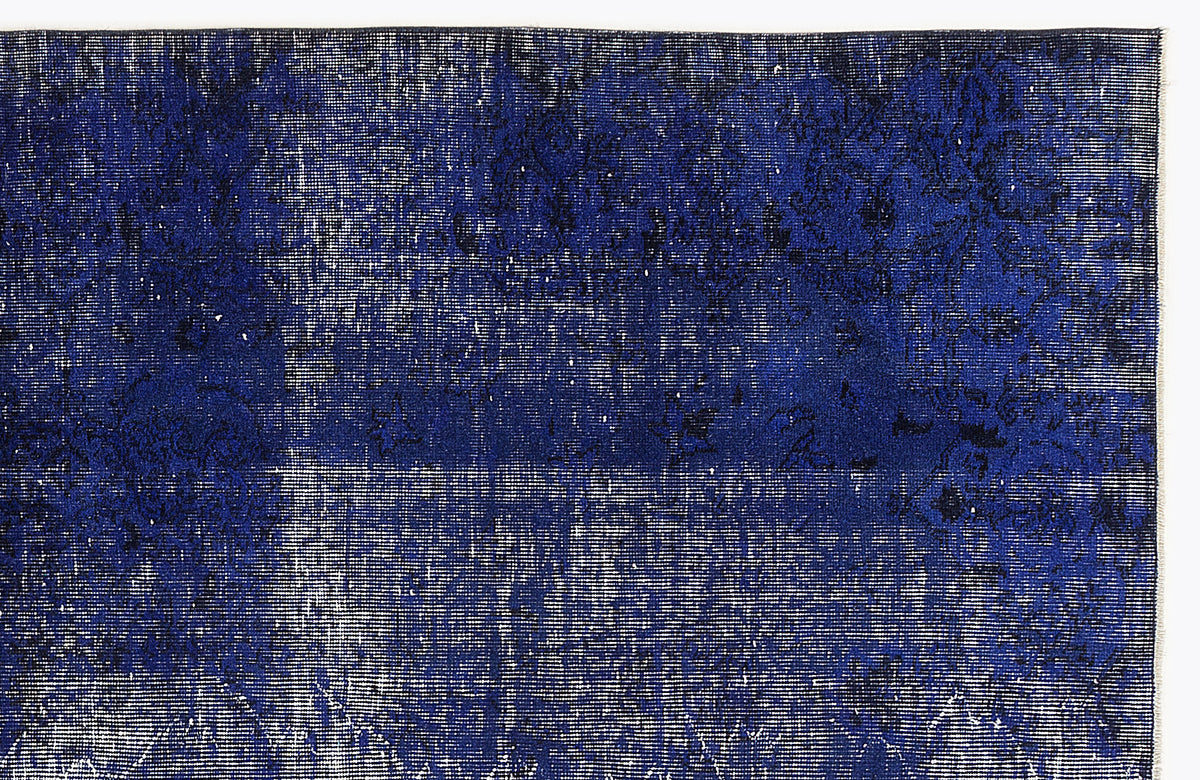 Blue Over Dyed Vintage Rug 5&#39;1&#39;&#39; x 8&#39;6&#39;&#39; ft 154 x 260 cm