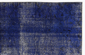 Blue Over Dyed Vintage Rug 5'1'' x 8'6'' ft 154 x 260 cm