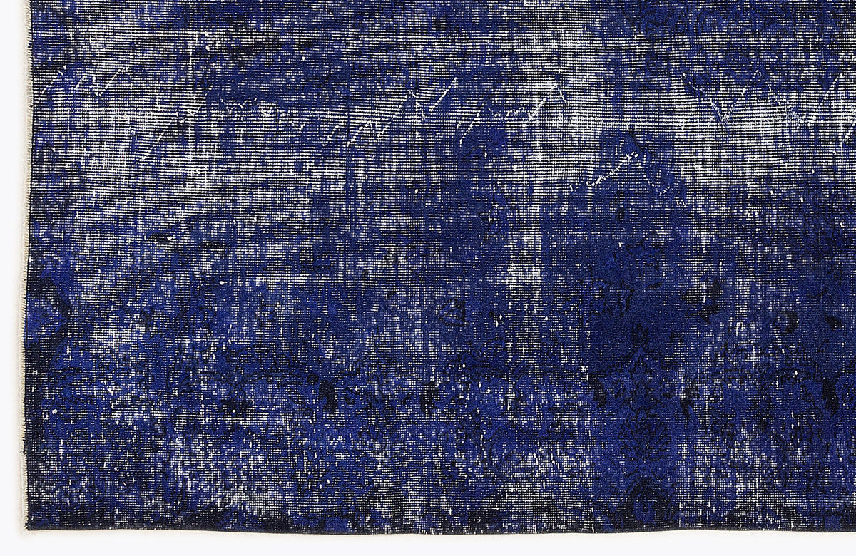 Blue Over Dyed Vintage Rug 5&#39;1&#39;&#39; x 8&#39;6&#39;&#39; ft 154 x 260 cm