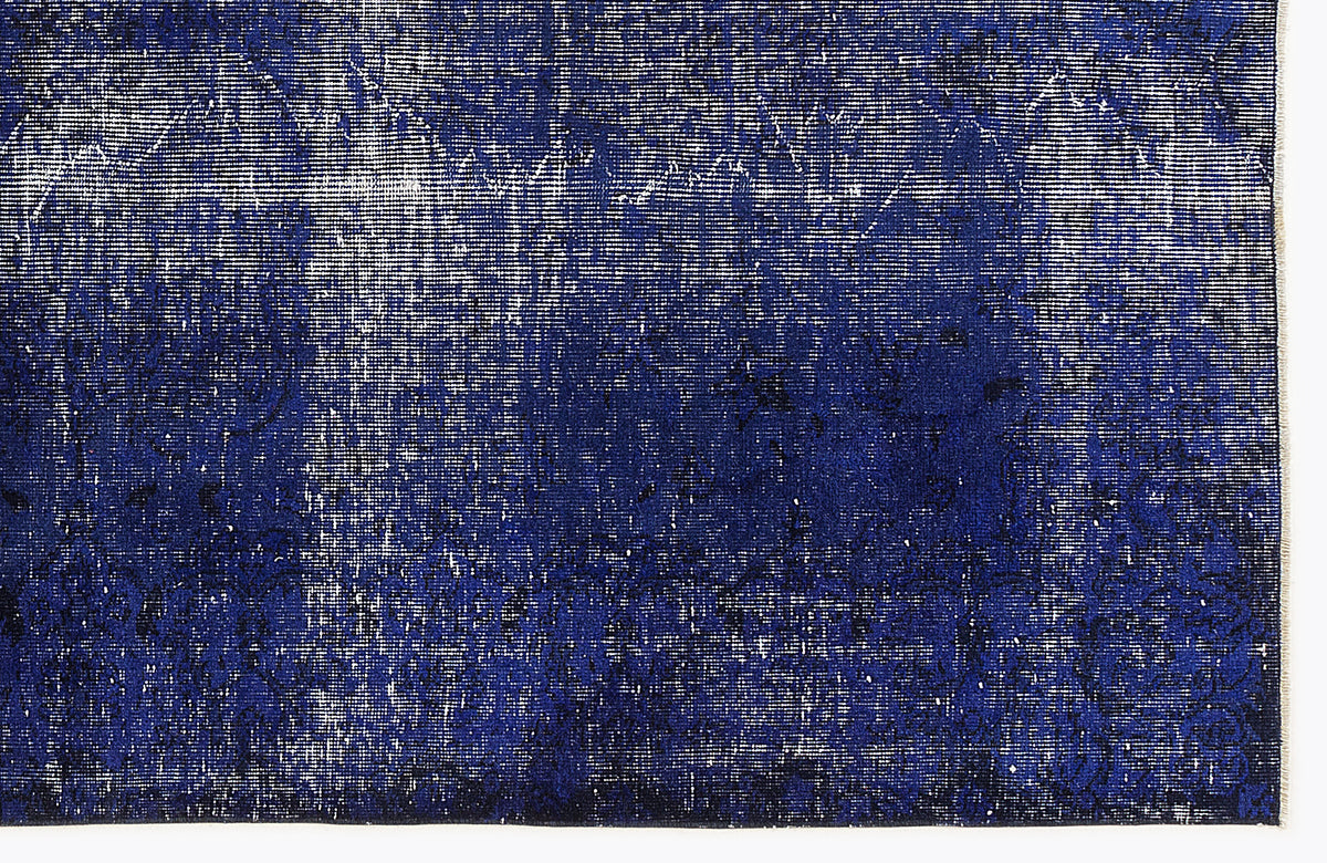 Blue Over Dyed Vintage Rug 5&#39;1&#39;&#39; x 8&#39;6&#39;&#39; ft 154 x 260 cm
