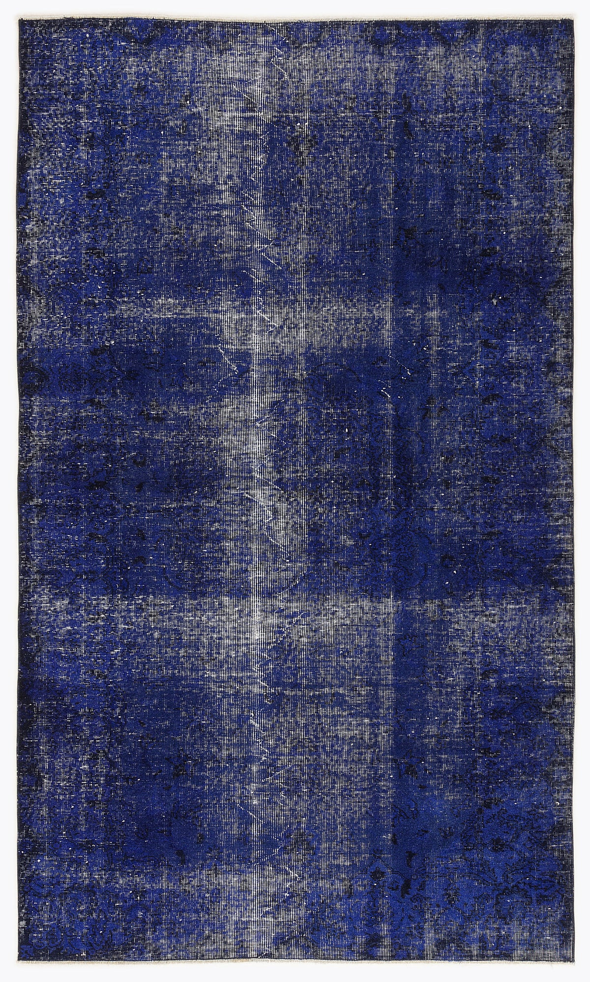 Blue Over Dyed Vintage Rug 5&#39;1&#39;&#39; x 8&#39;6&#39;&#39; ft 154 x 260 cm